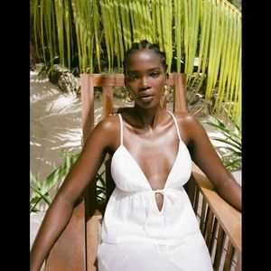 NWT reformation cava linen top in white